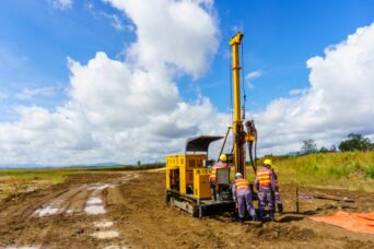 Soil testing by geotechnical team